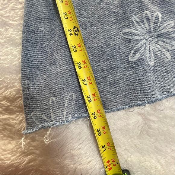 Wild Fable Women's Highest Rise Extreme Flare Jeans Daisy Floral Frayed Hem 00 - Picture 4 of 10